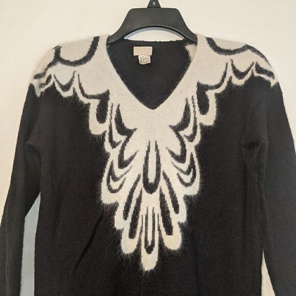 H & M Black and White Sweater or Tunic Top Sz 2 - Picture 5 of 9